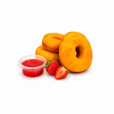 3 bánh donut + mứt dâu